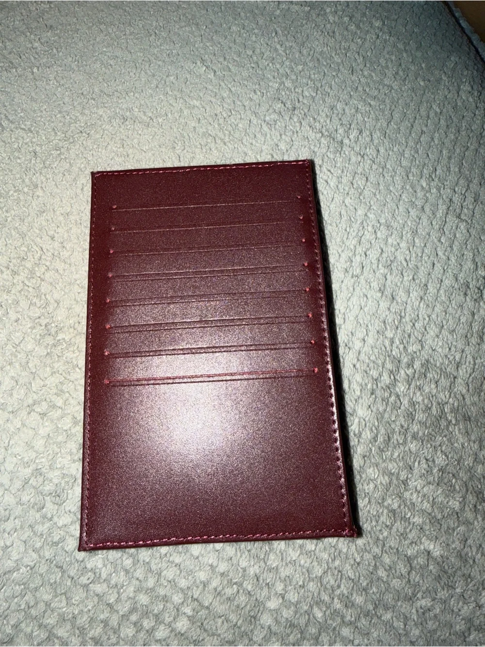 Black Quilted Leather Wallet with Burgundy Card Holder Insert